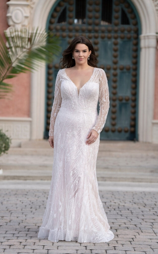 allure bridal long sleeve wedding dress