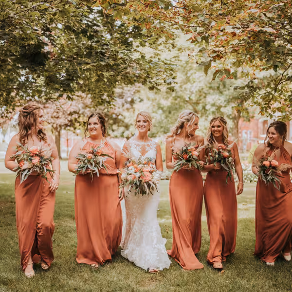 terracotta bridesmaids dresses in ohio at twirl bride