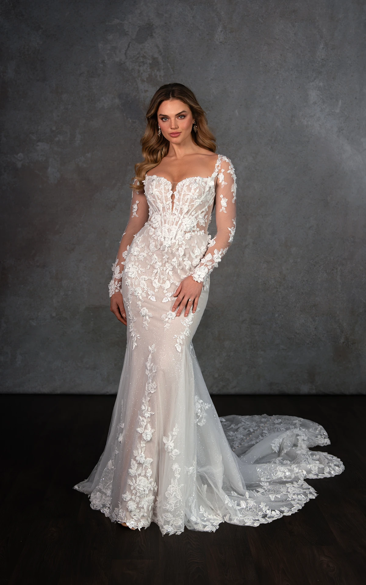 slim fit dress slacks 2021 Illusion Long Sleeves Lace Mermaid Fit & Flare Satin Wedding Dress –  Sassymyprom