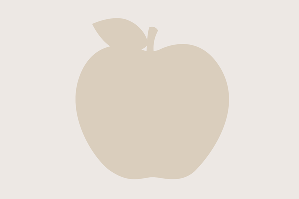 A silhouette of an apple