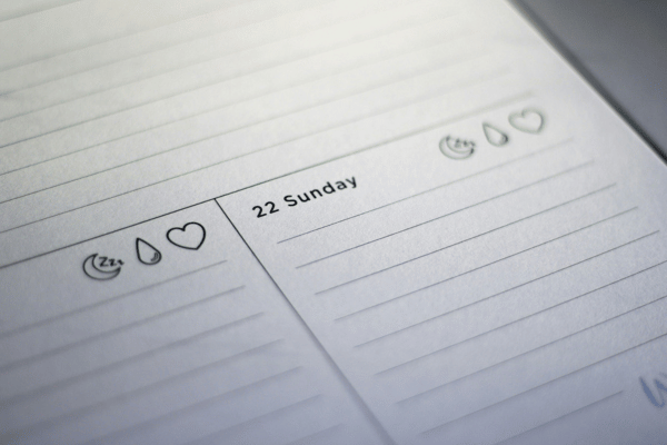 Wedding planner page with a schedule layout for organizing a wedding day timeline.